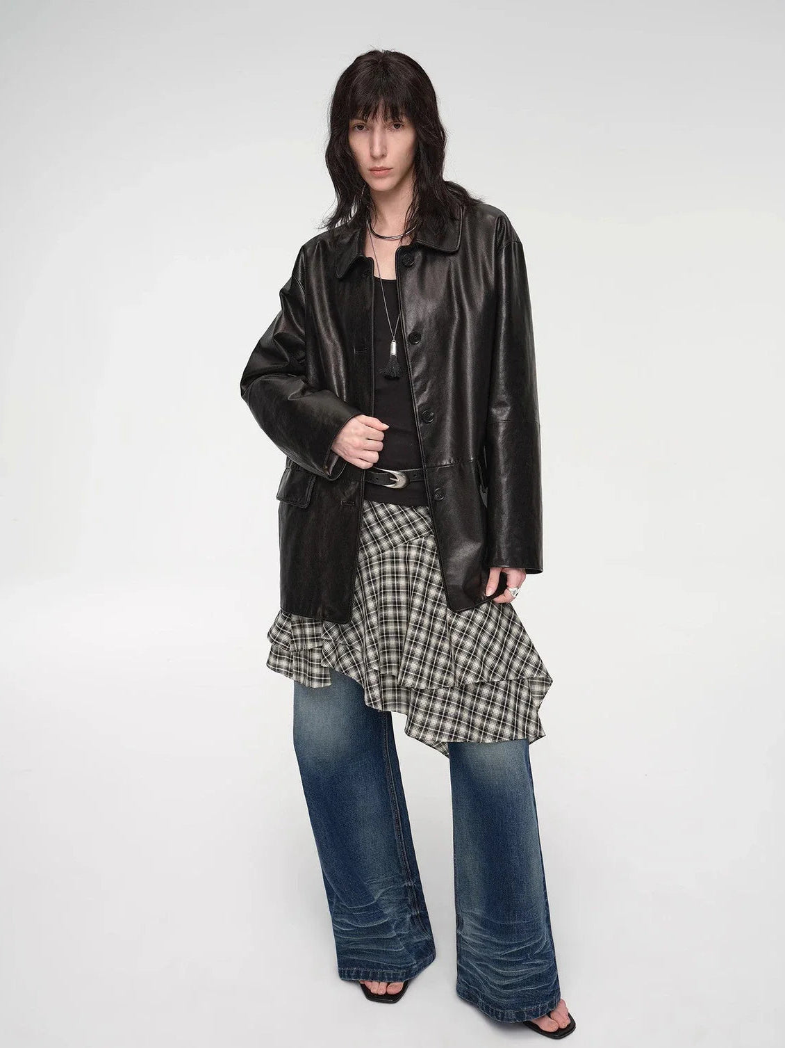 Fashionable Kosi leather windbreaker jacket