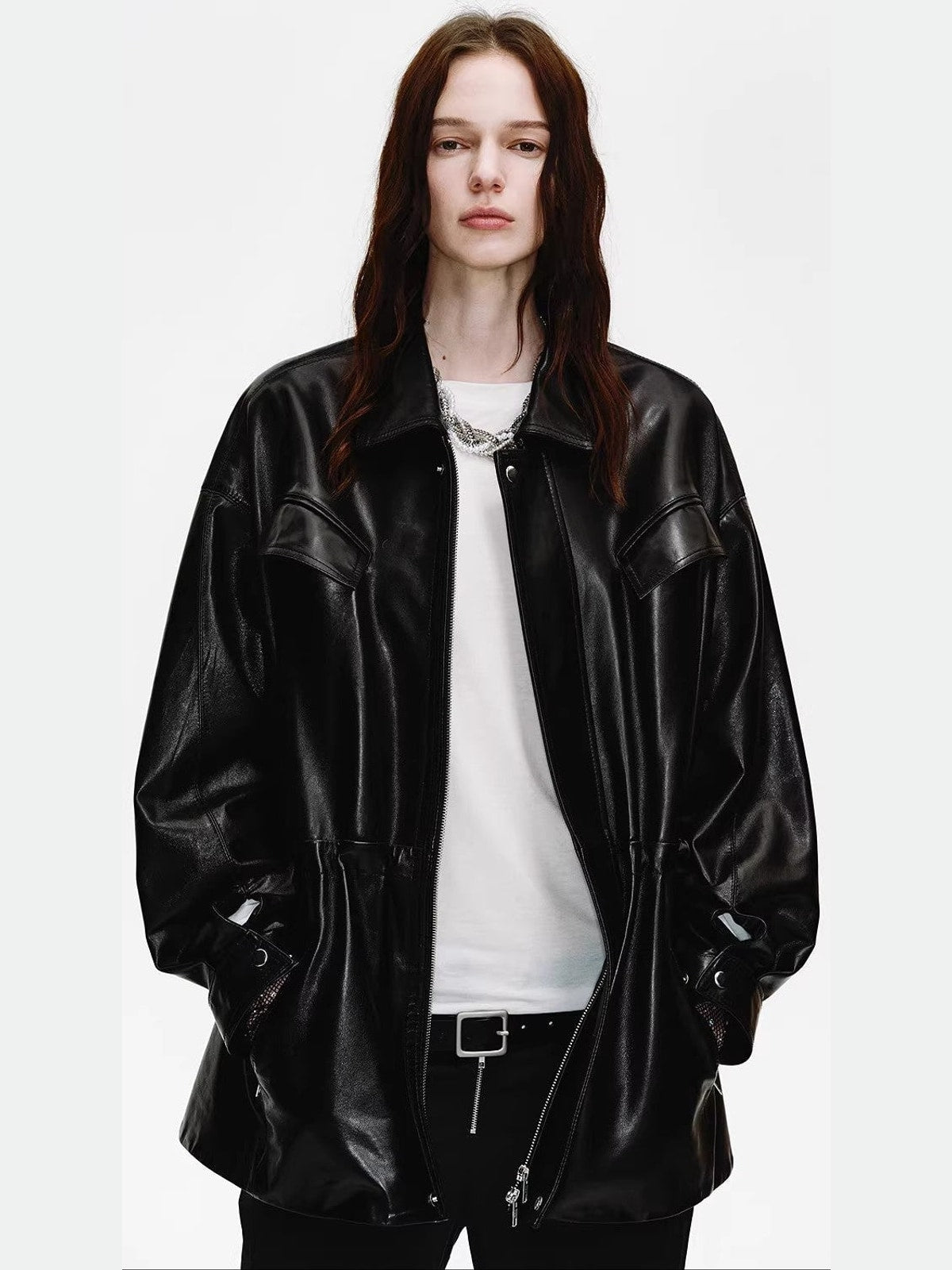 Firelady Fur Women's Waxed Lambskin Leather Jacket Time Traveler
