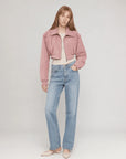 Witch Game leather pink suede jacket full body view