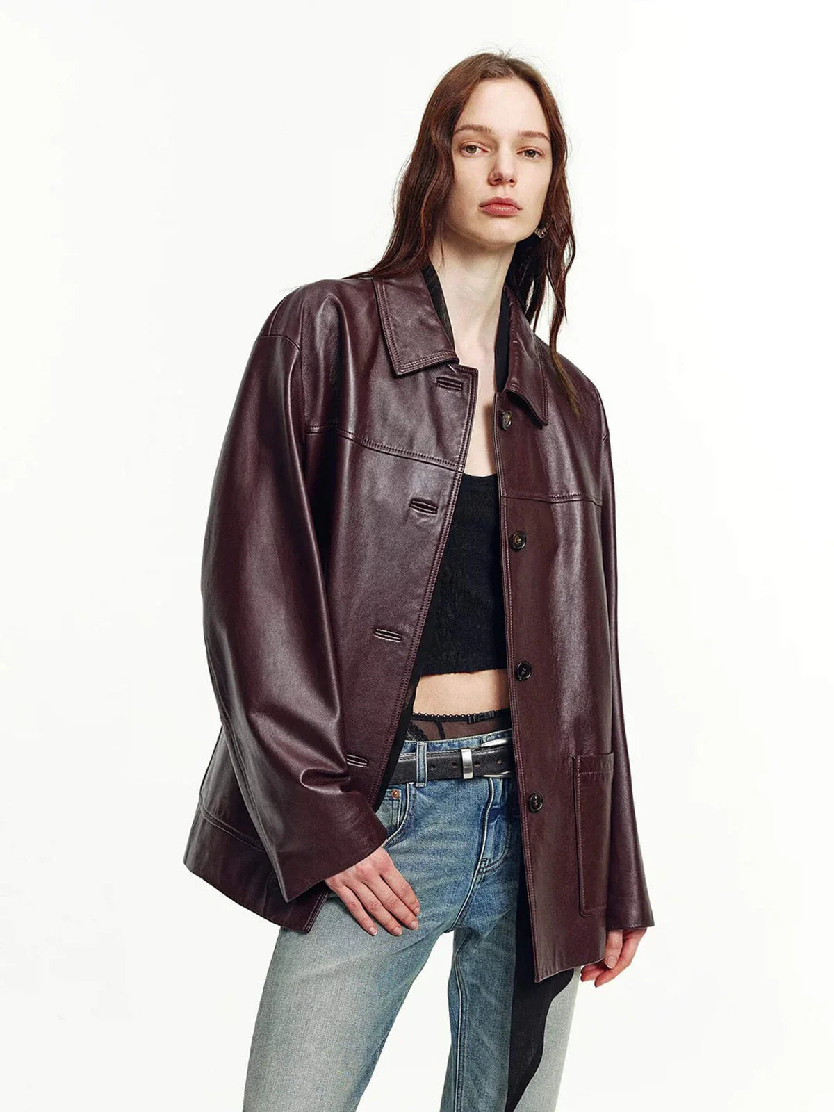 Firelady Fur American Focus Leather Biker Jacket