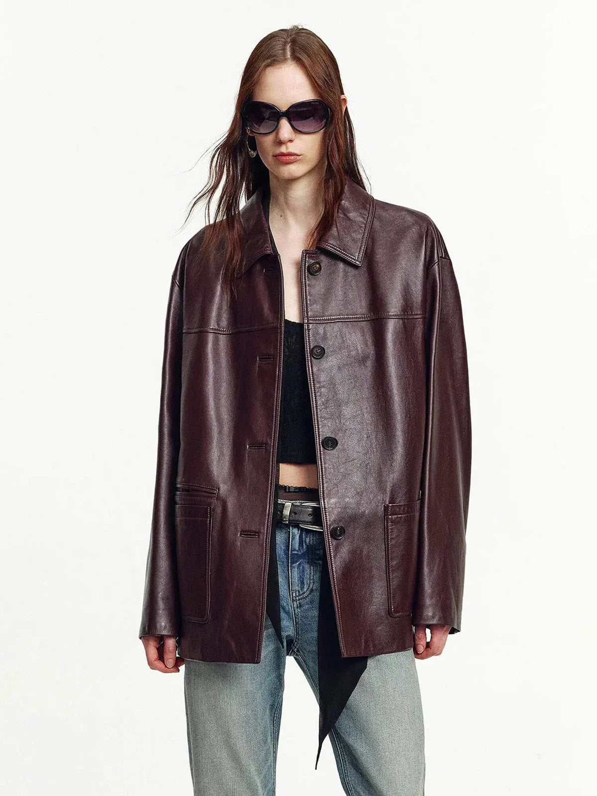 Firelady Fur American Focus Leather Biker Jacket