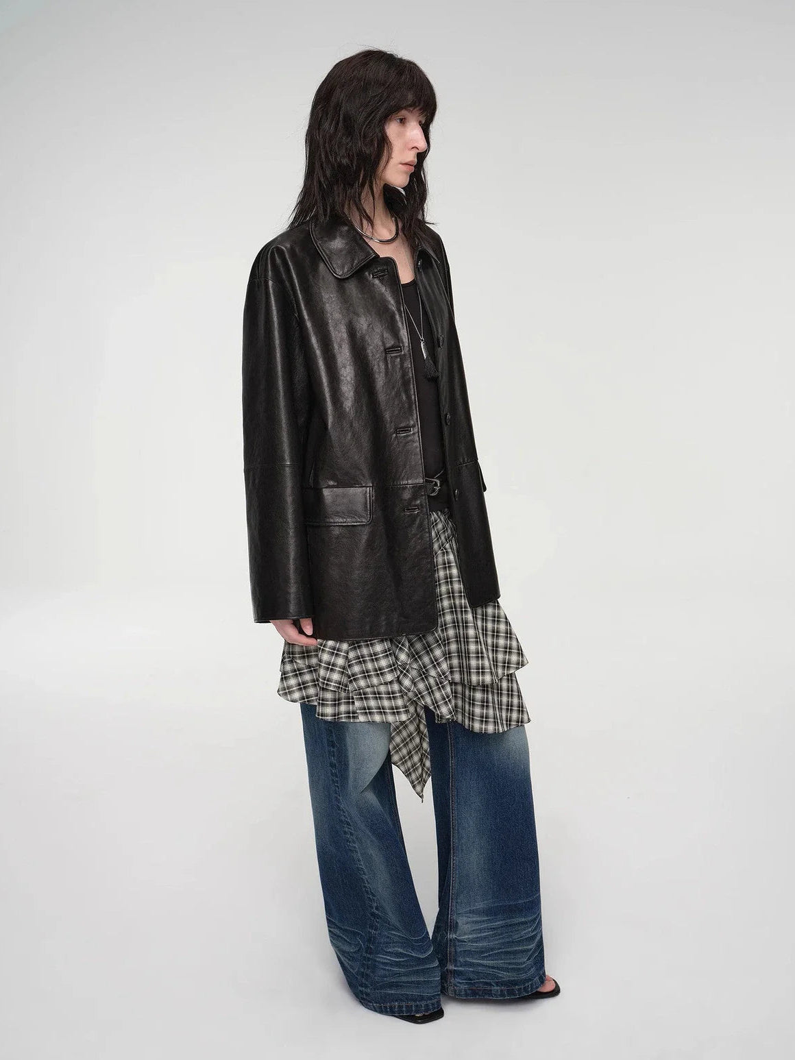Fashionable Kosi leather windbreaker jacket