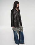 Fashionable Kosi leather windbreaker jacket