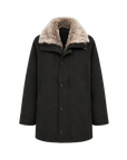 Firelady Fur Ode to the Stars black down parka cutout without fur collar showing detachable design