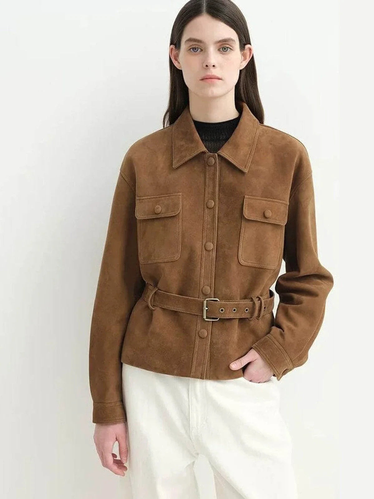 Twilight Knight cropped suede safari jacket - 05