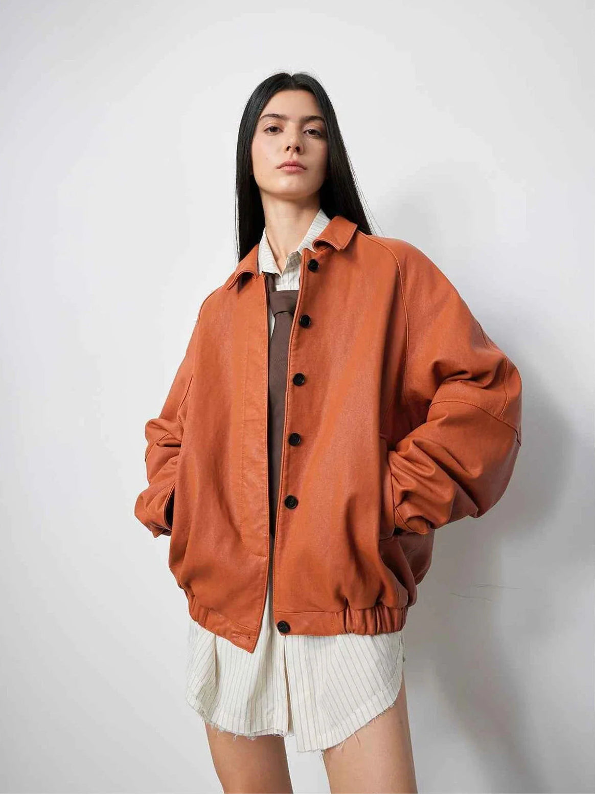 Heavy Wash Waxed Sheepskin Jacket Genuine Leather Outerwear "Sydney Reincarnation" Firelady Fur
