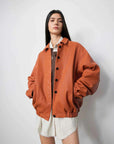 Heavy Wash Waxed Sheepskin Jacket Genuine Leather Outerwear "Sydney Reincarnation" Firelady Fur