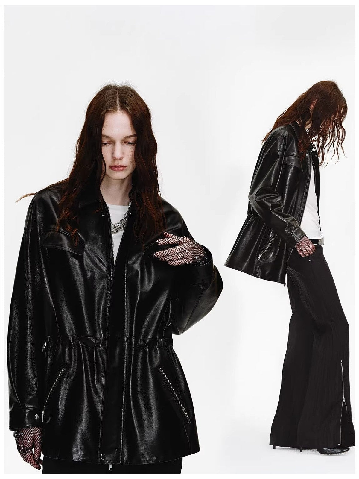Firelady Fur Women's Waxed Lambskin Leather Jacket Time Traveler