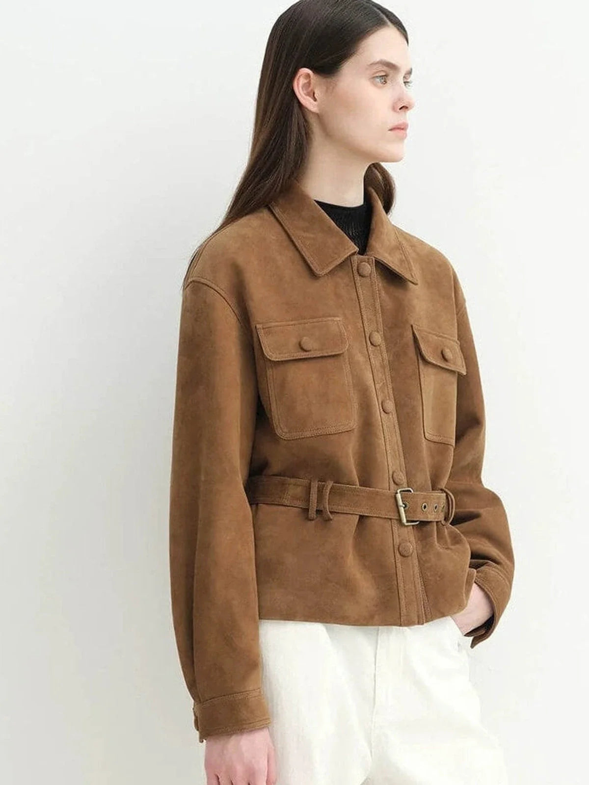 Twilight Knight cropped suede safari jacket - 06