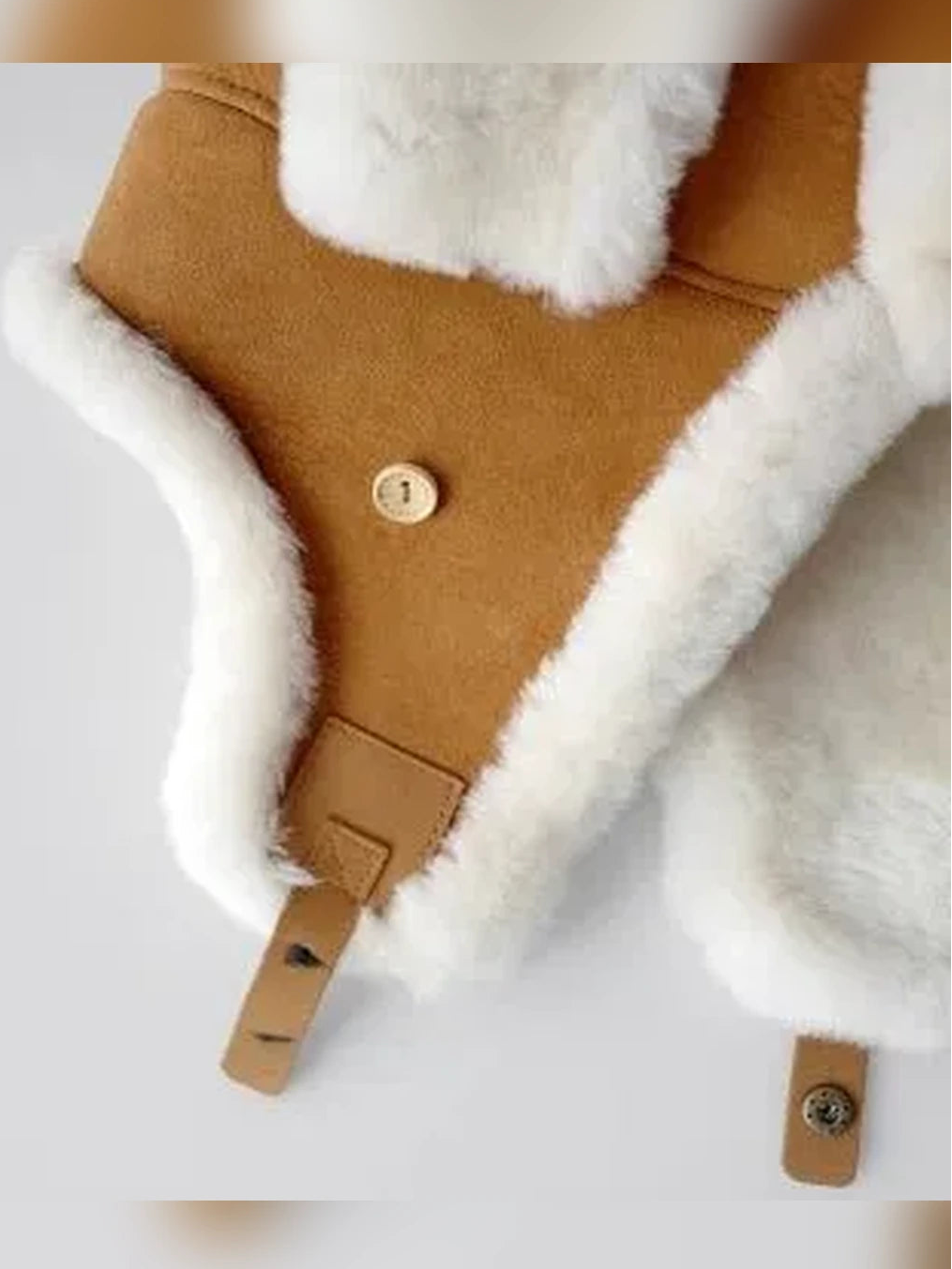 Unisex Merino wool and suede aviator hat in Dark Brown – product and material detail | Firelady Fur