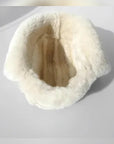 Unisex Merino wool and suede aviator hat in Dark Brown – product and material detail | Firelady Fur