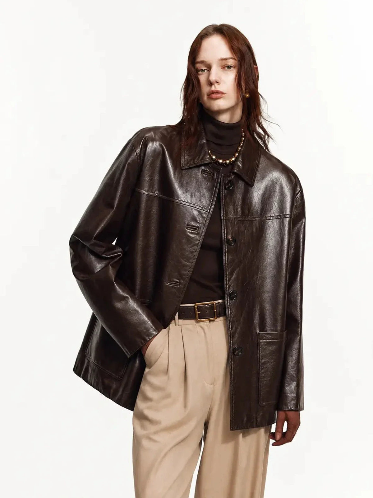 Firelady Fur American Focus Leather Biker Jacket