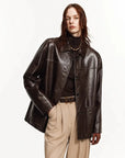 Firelady Fur American Focus Leather Biker Jacket