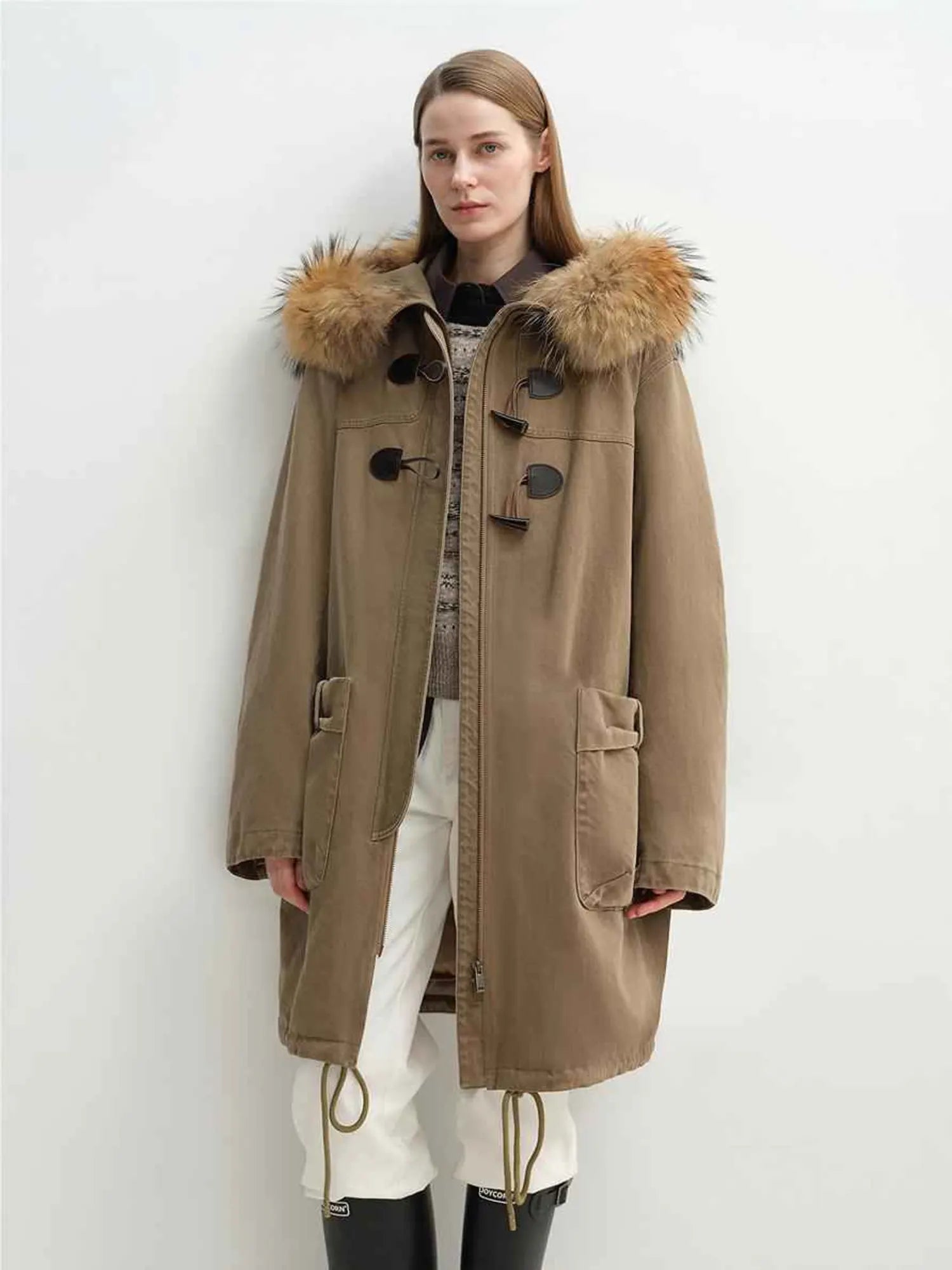 Letrans Muye Kingdom Yellowish Green down parka full front color view