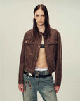 Modern Call vintage workwear jacket - Red coffee