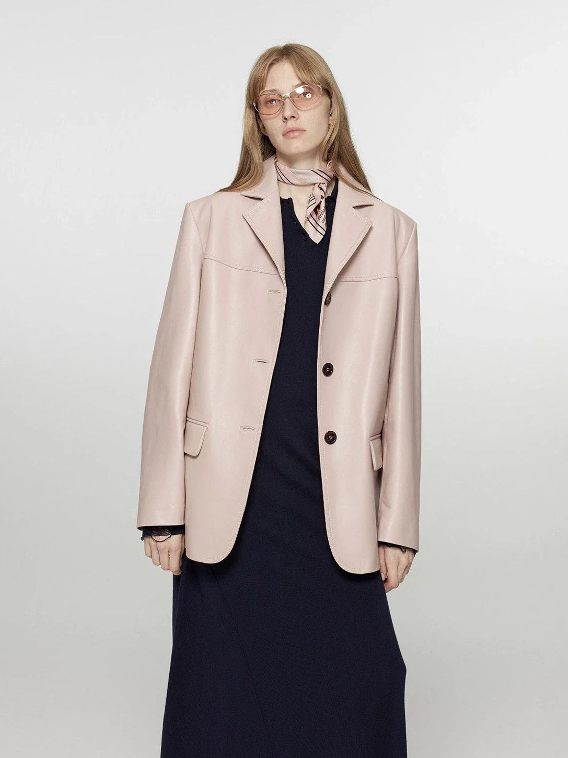 Firelady Fur Spray-Finish Sheepskin Blazer Eraser Pink