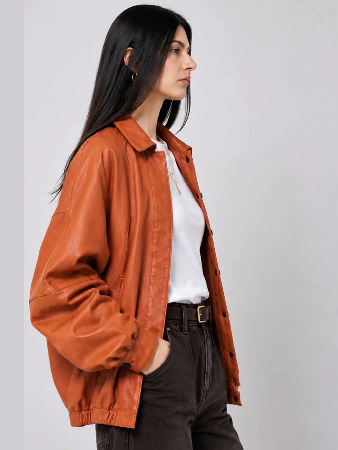 Heavy Wash Waxed Sheepskin Jacket Genuine Leather Outerwear "Sydney Reincarnation" Firelady Fur