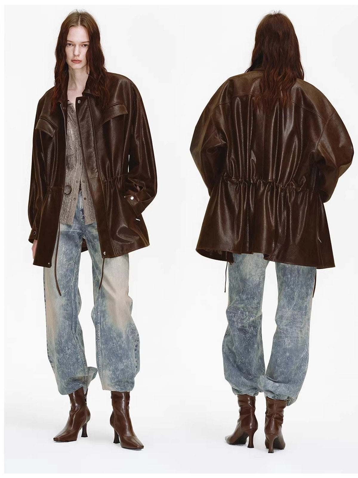 Firelady Fur Women's Waxed Lambskin Leather Jacket Time Traveler