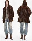 Firelady Fur Women's Waxed Lambskin Leather Jacket Time Traveler