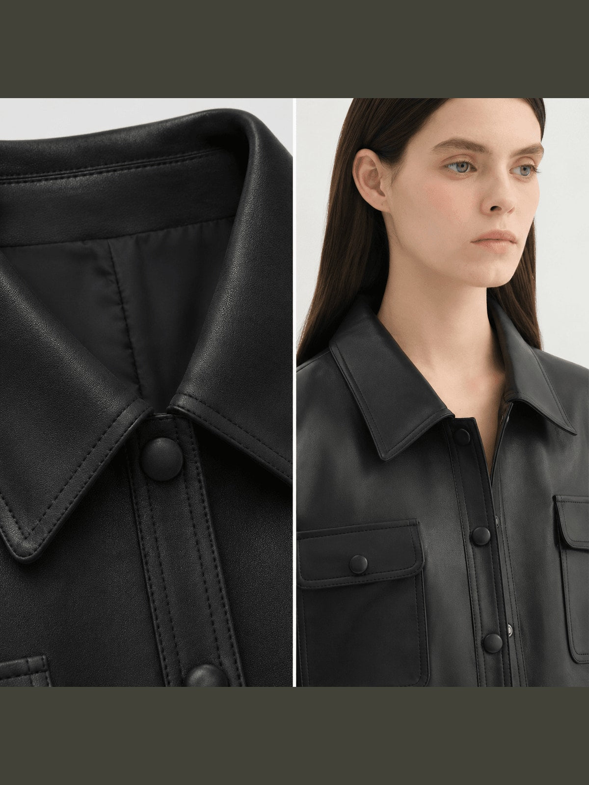 Letrans Women's Cropped Belted Leather Safari Jacket “Twilight Knight”Firelady Fur