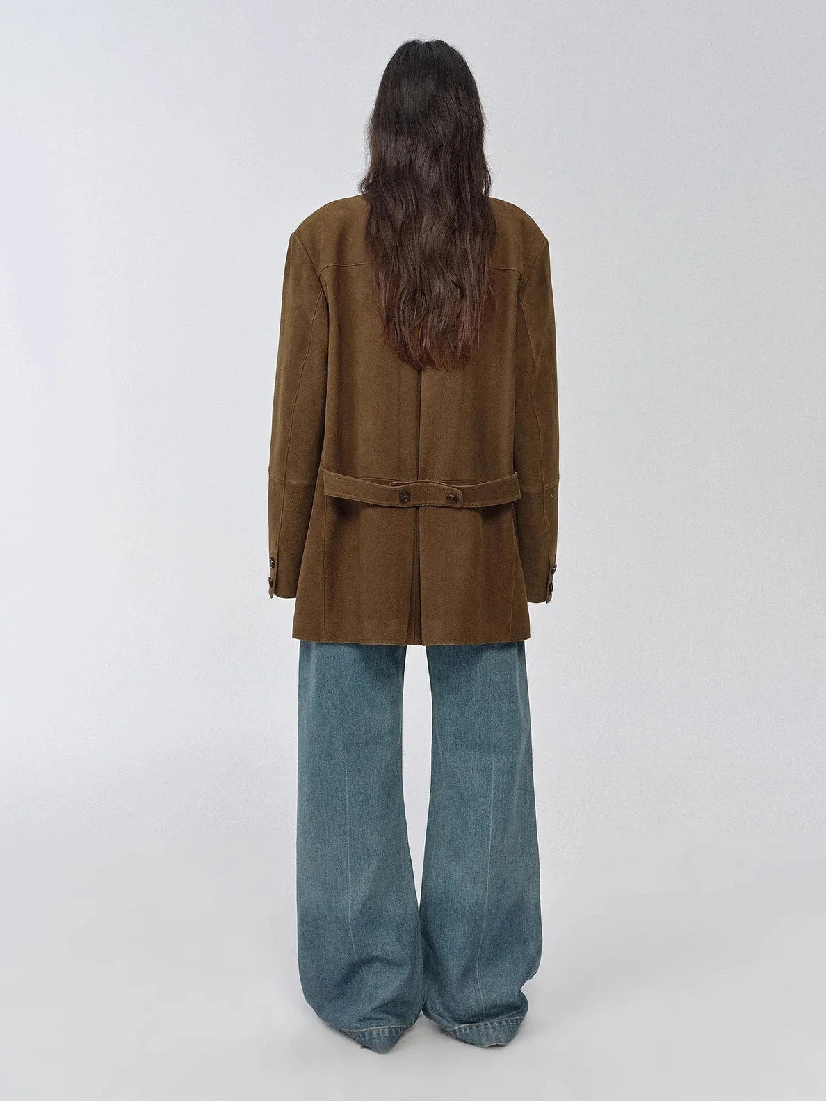 Vintage suede/waxy goatskin leather mid-length suit jacket Bavaria - 08