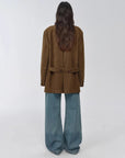 Vintage suede/waxy goatskin leather mid-length suit jacket Bavaria - 08