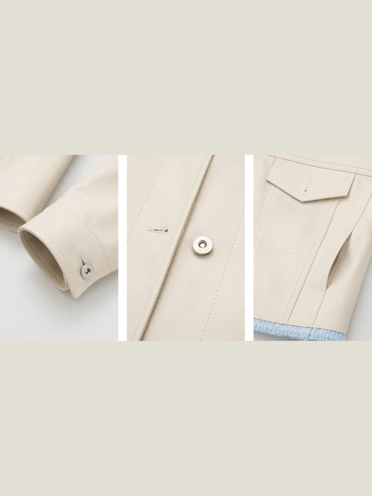 Sunset Escape leather jacket product detail collage