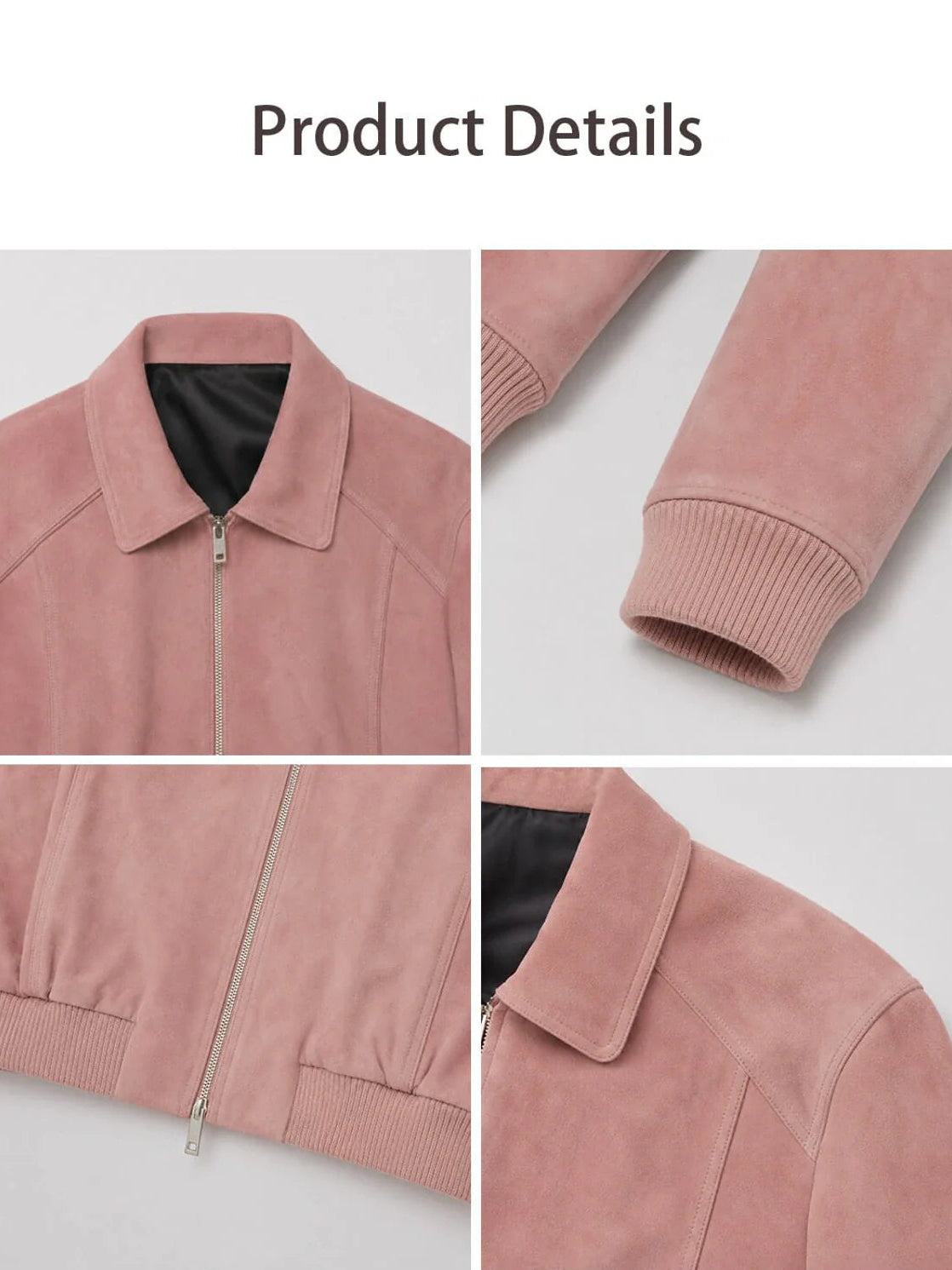 Witch Game leather pink suede jacket product details
