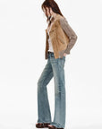 Nishino Twilight Italian sheepskin jacket - Apricot side view
