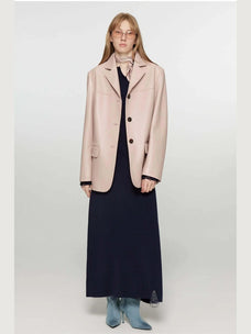 Firelady Fur spray-finish sheepskin blazer detail view