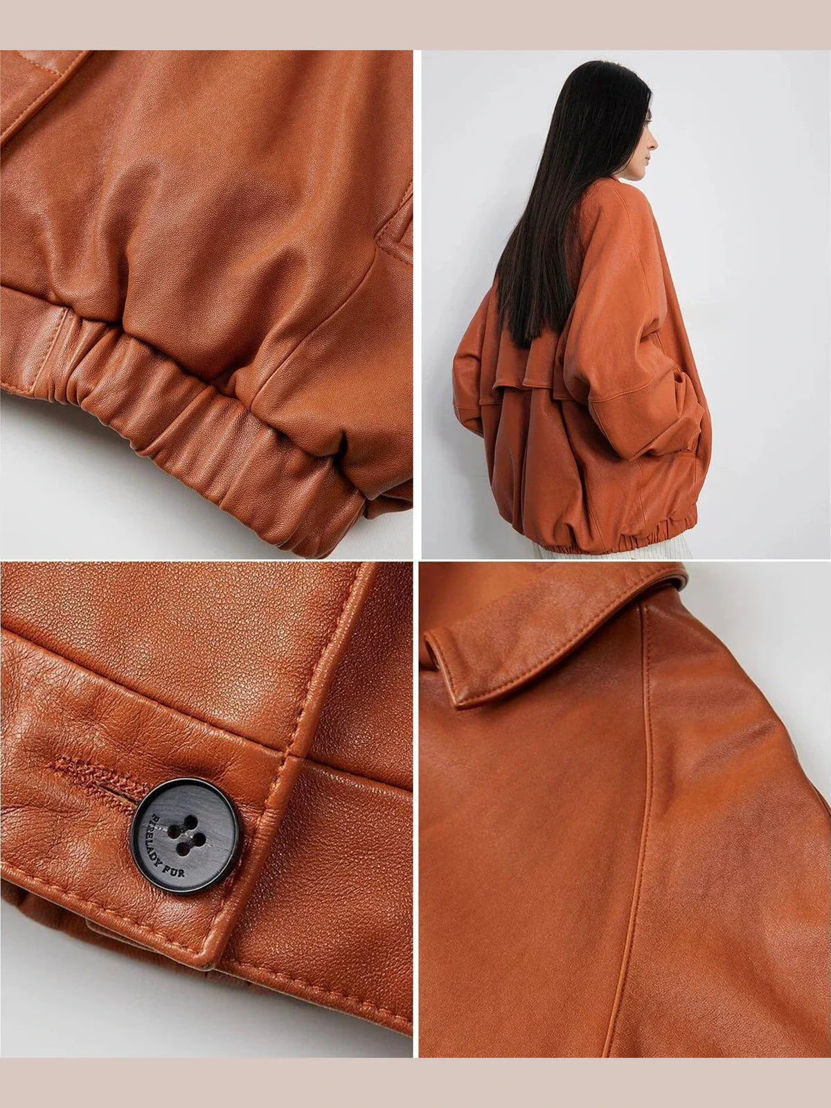 Heavy Wash Waxed Sheepskin Jacket Genuine Leather Outerwear "Sydney Reincarnation" Firelady Fur