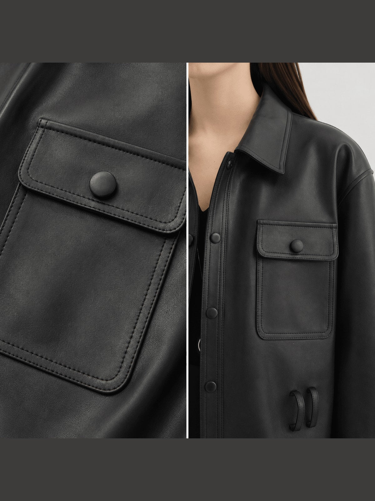 Letrans Women's Cropped Belted Leather Safari Jacket “Twilight Knight”Firelady Fur