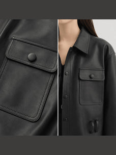 Letrans Twilight Knight leather safari jacket material detail