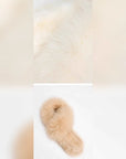Women's double-sided fox fur scarf in Milky White – product and material detail | Firelady Fur