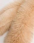 Women's double-sided fox fur scarf in Milk Tea – product and material detail | Firelady Fur