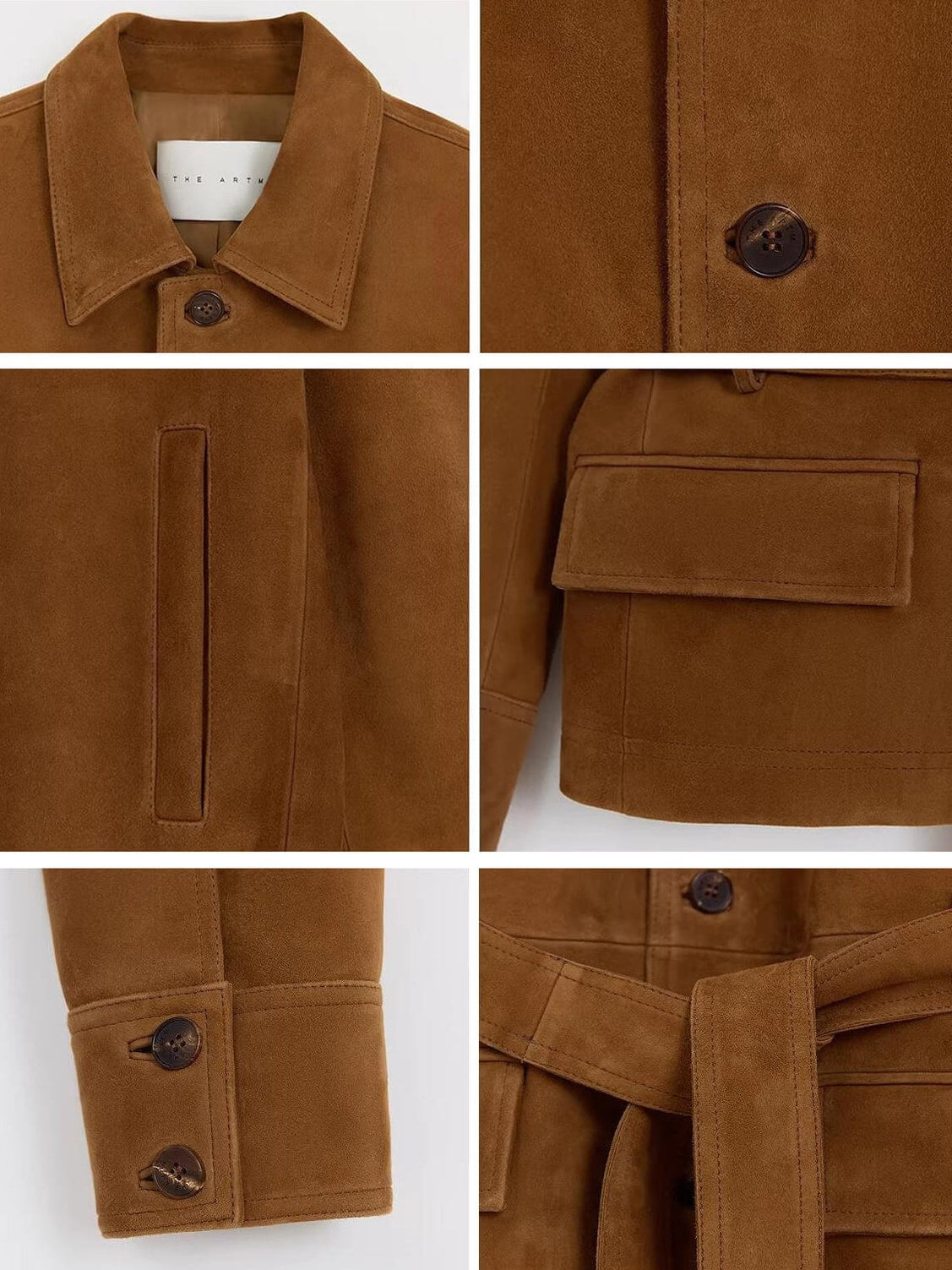 THE ARTM Black Lambskin Leather Jacket - Retro Fitted Suede Coat