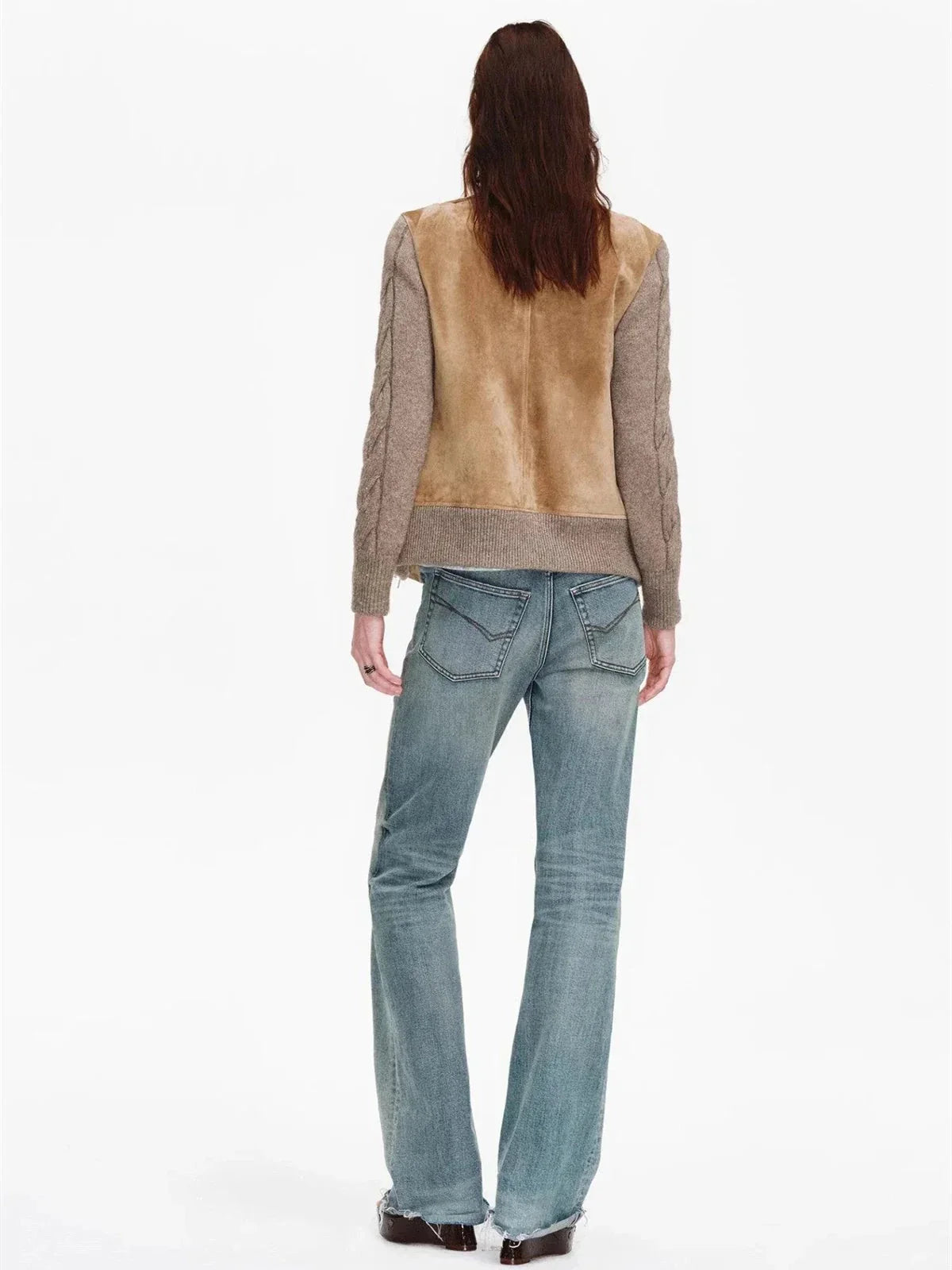 Nishino Twilight Italian sheepskin jacket - Apricot back view