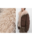 Fireladyfur Winter is Coming faux fur collar texture and brown parka side detail