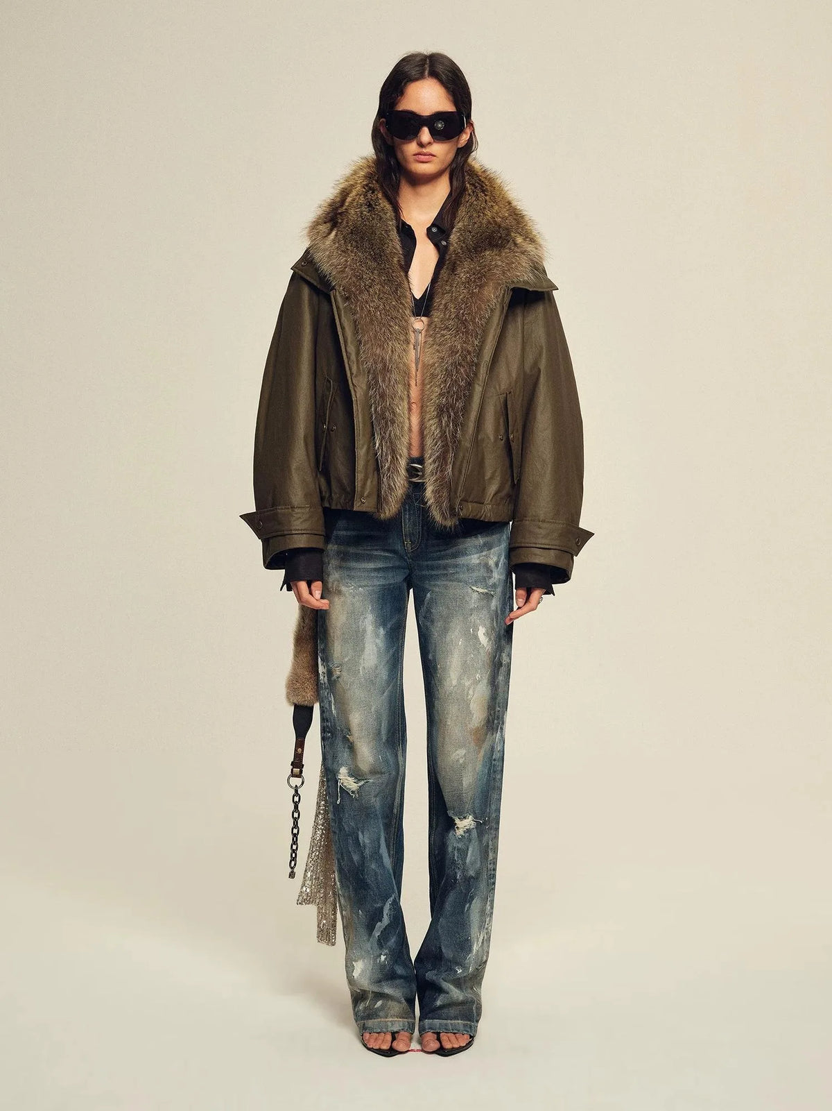 Firelady Fur Women's down fur parka Coyote and Raccoon Fur Collar-“The long night is coming”