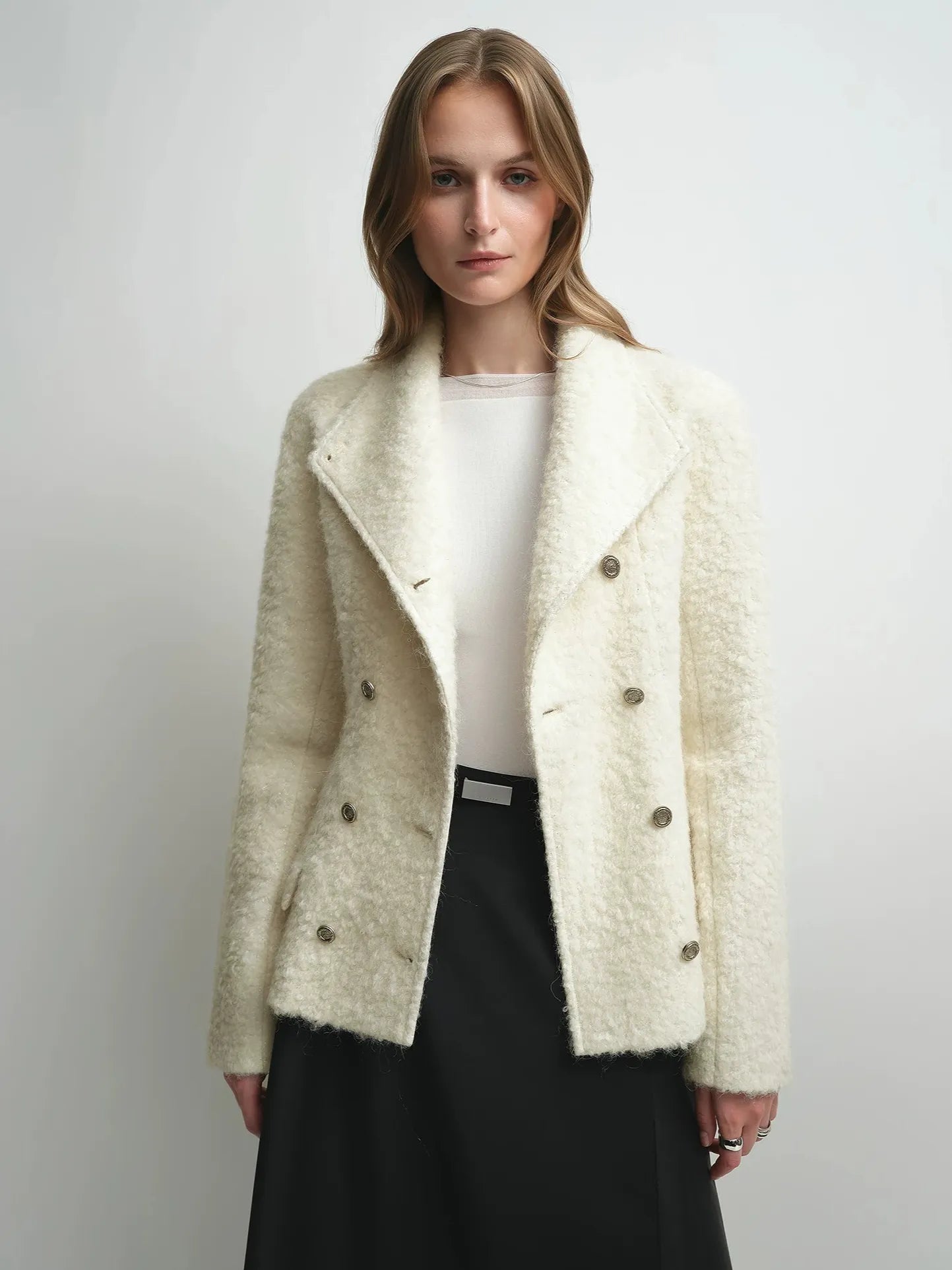 Firelady Fur Women's Mohair-Alpaca Coat – Cropped Double-Breasted