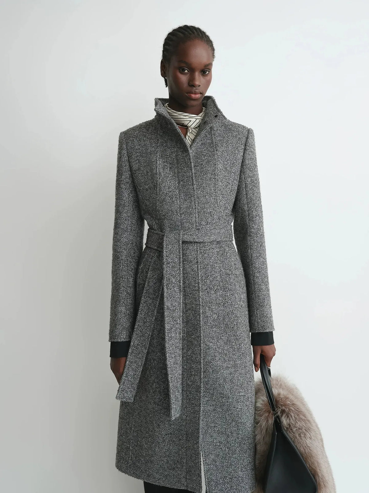 Firelady Fur Women's Alpaca-Wool A-Line Coat – Stand Collar