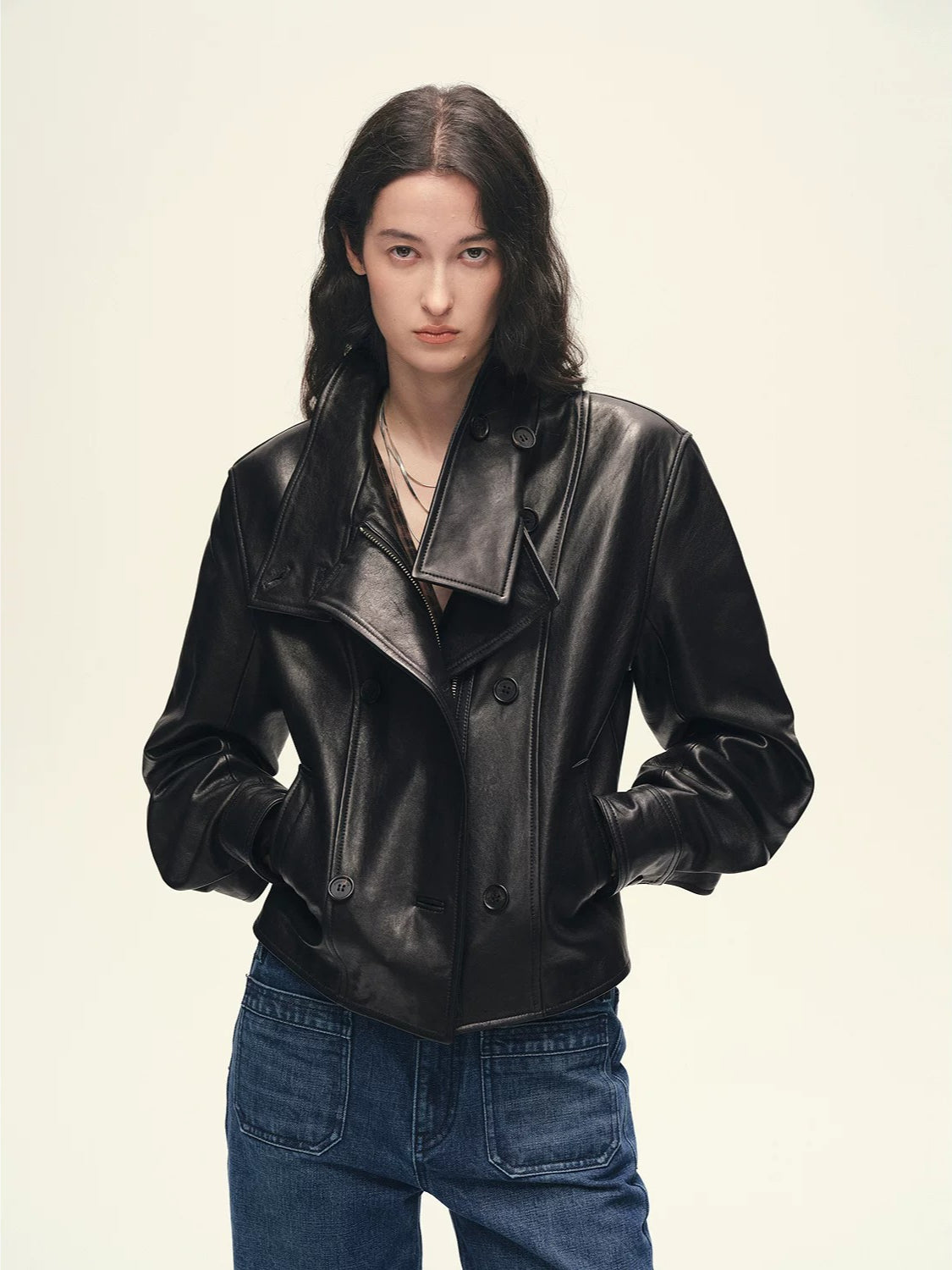 Firelady Fur Women's Suede & Waxed Sheepskin Double-Breasted Jacket "Mali"