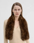 Women's vintage woven mink fur scarf in Brown – styled on model | Firelady Fur