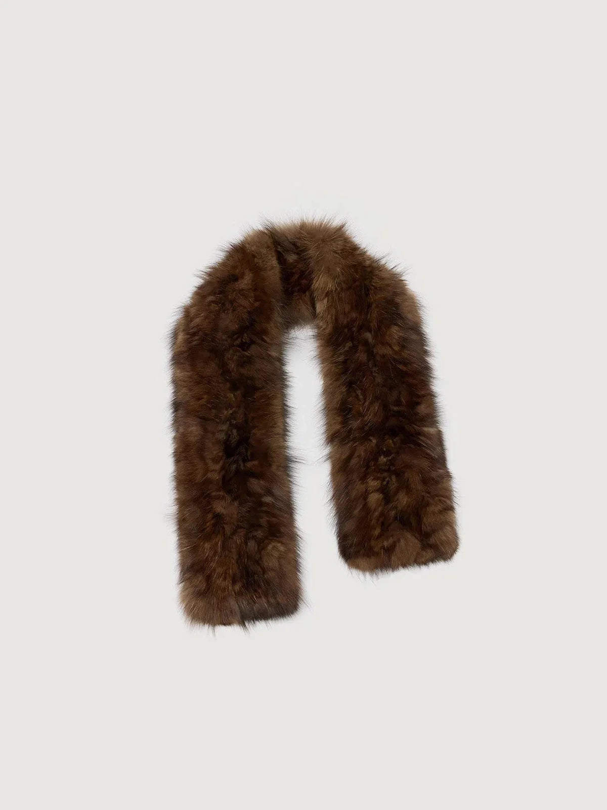 Women's vintage woven mink fur scarf in Brown – product and material detail | Firelady Fur