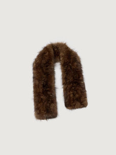 Women's vintage woven mink fur scarf in Brown – product and material detail | Firelady Fur