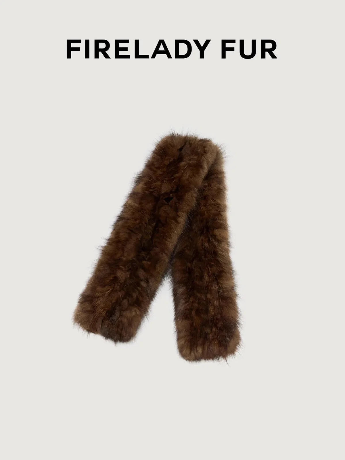 Women's vintage woven mink fur scarf in Brown – product and material detail | Firelady Fur
