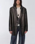Vintage suede/waxy goatskin leather mid-length suit jacket Bavaria - 11