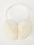 Cream faux fur earmuffs with a matching headband, shown against a plain white background.