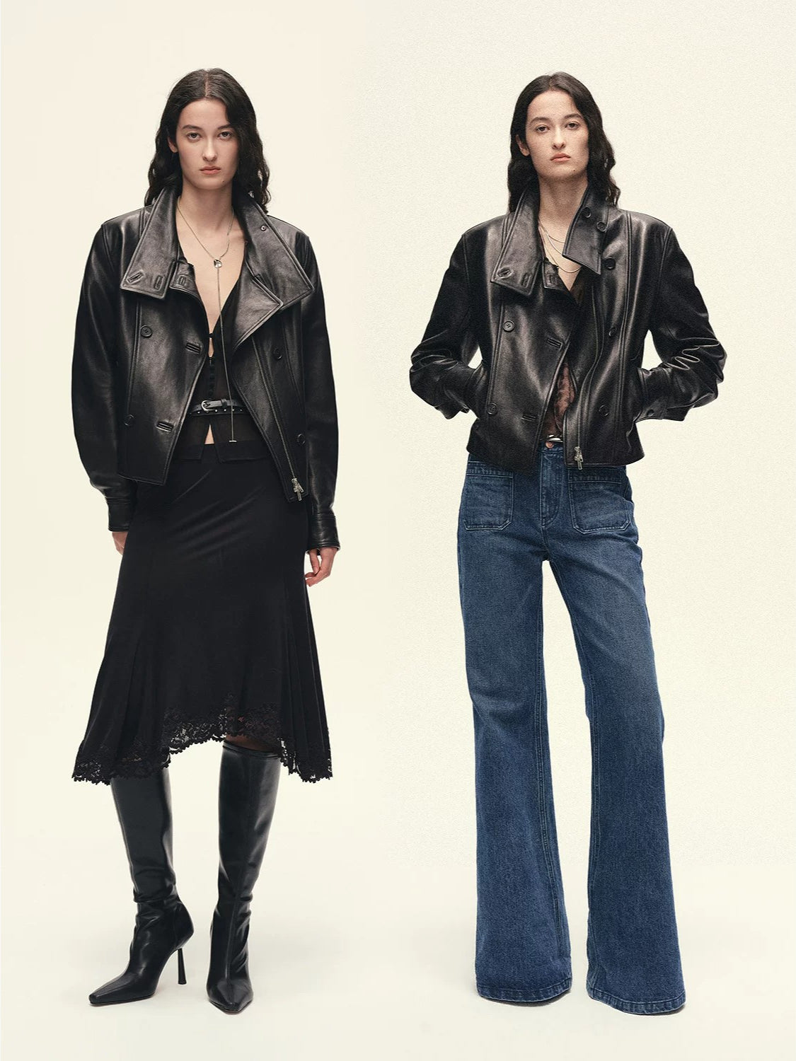 Firelady Fur Women's Suede &amp; Waxed Sheepskin Double-Breasted Jacket "Mali"