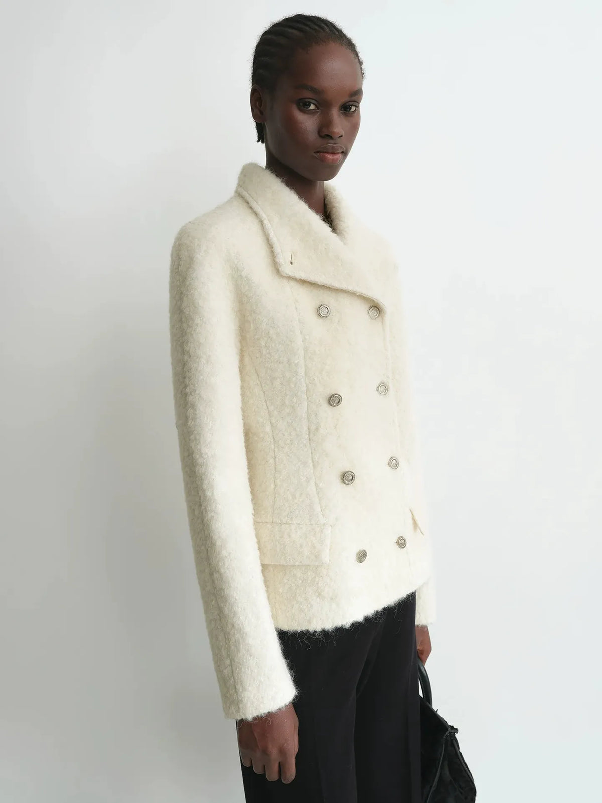 Firelady Fur Women's Mohair-Alpaca Coat – Cropped Double-Breasted